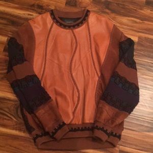 Suede and Leather Sweater